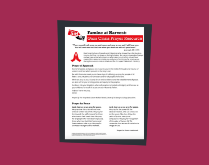 Harvest 2025 prayer sheet