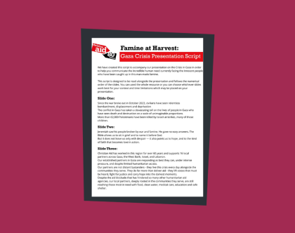 Harvest 25 famine at harvest presentation script