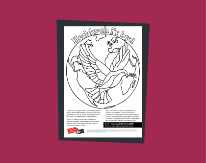 Christmas 25 UK: Dove of Peace - Colouring in sheet (Welsh)
