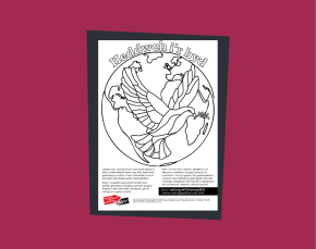 Christmas 25 UK: Dove of Peace - Colouring in sheet (Welsh)