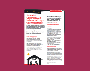 Text of prayer pack on plum background