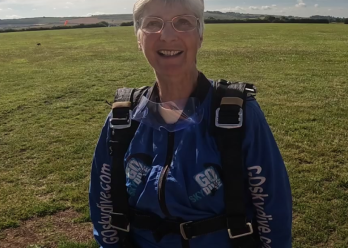 Anne after her skydive.